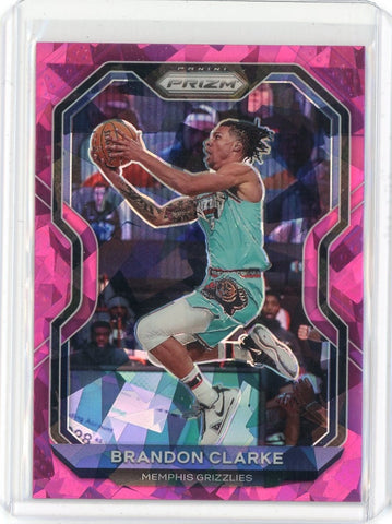 2020-21 Panini Prizm Basketball Brandon Clarke Pink Cracked Ice Prizm Card #228