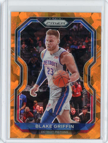 2020-21 Panini Prizm Basketball Blake Griffin Orange Cracked Ice Prizm Card #62