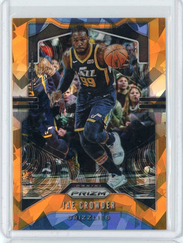 2019-20 Panini Prizm Basketball Jae Crowder Orange Cracked Ice Prizm Card #227