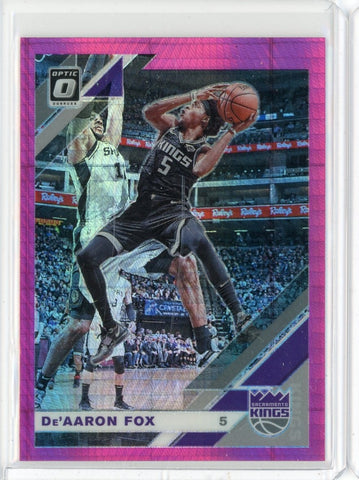 2019-20 Panini Optic Basketball De'Aaron Fox Hyper Pink Prizm Card #57