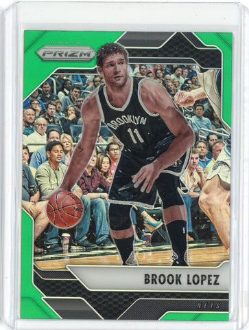 2016-17 Panini Prizm Basketball Brook Lopez Green Prizm Card #163