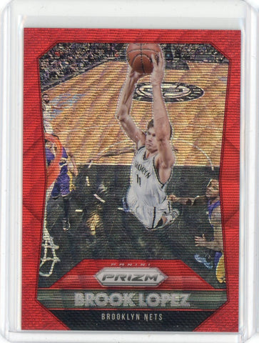 2015-16 Panini Prizm Basketball Brook Lopez Red Wave Prizm Card #188 /350.