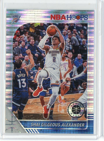 2019-20 Panini NBA Hoops Premium Basketball Shai Gilgeous-Alexander Silver Pulsar Prizm Card #80.