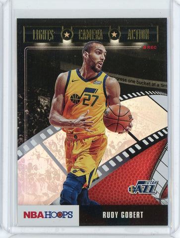 2019-20 Panini NBA Hoops Basketball Rudy Gobert Lights Camera Action Holo Card #21.