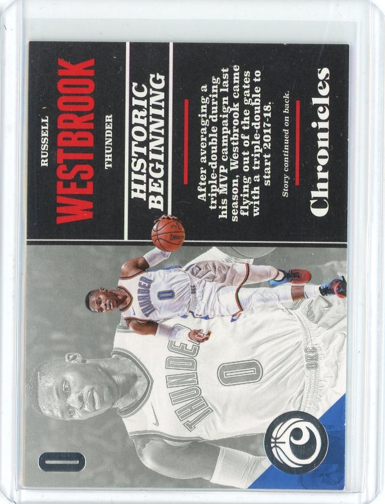 2018-19 Panini Chronicles Basketball Russell Westbrook Historic Beginning Card #75
