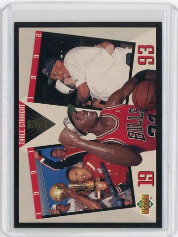 1993-94 Upper Deck Basketball Michael Jordan Bulls Three Straight Card #SP-4