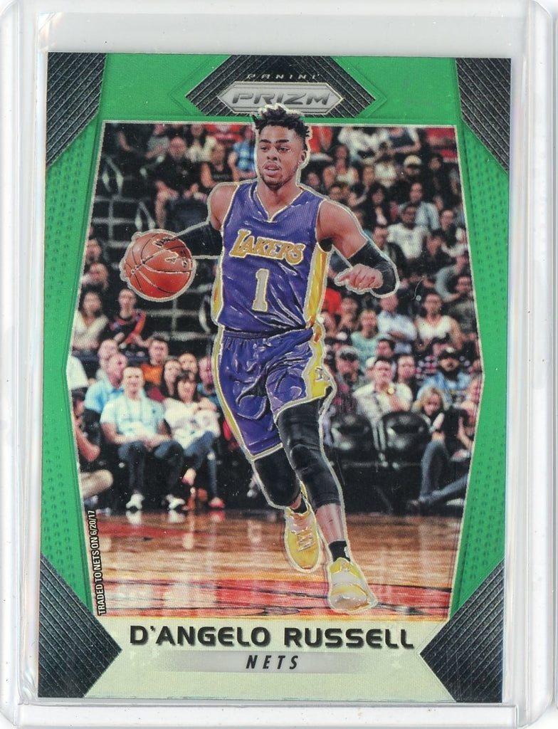 2017-18 Panini Prizm Basketball D'Angelo Russell Green Prizm Card #152