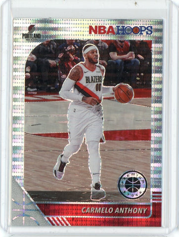 2019-20 Panini NBA Hoops Premium Basketball Camerlo Anthony Prizm Silver Pulasr Prizm Card #105