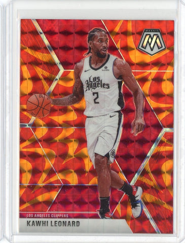 2019-20 Panini Mosaic Basketball Kawhi Leonard Reactive Orange Prizm Card #78