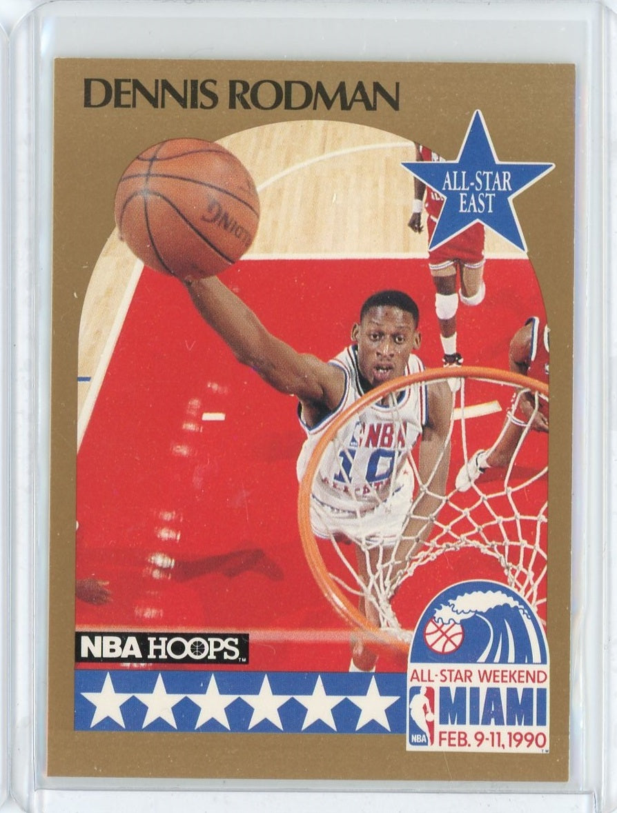 1990-91 NBA Hoops Baksetball Dennis Rodman All Star East Card #10