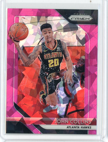 2018-19 Panini Prizm Basketball John Collins Pink Cracked Ice Card #48