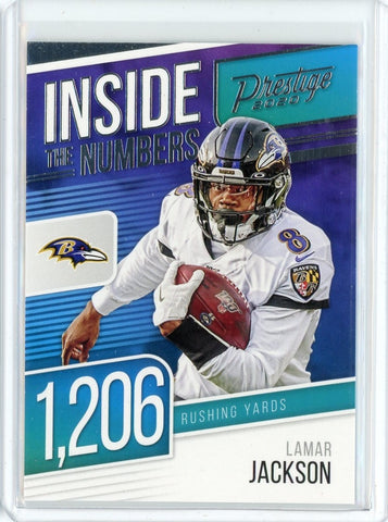 2020 Panini Prestige NFL Lamar Jackson Inside the numbers Card #IN-LJ