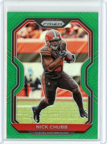 2020 Panini Prizm Nick Chubb Green Prizm Card #59