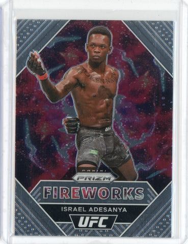 2021 Panini Prizm UFC Israel Adesanya Fireworks Card #4