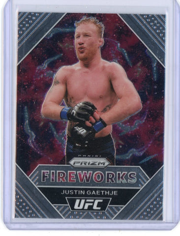 2021 Panini Prizm UFC Justin Gaethje Fireworks Card #10