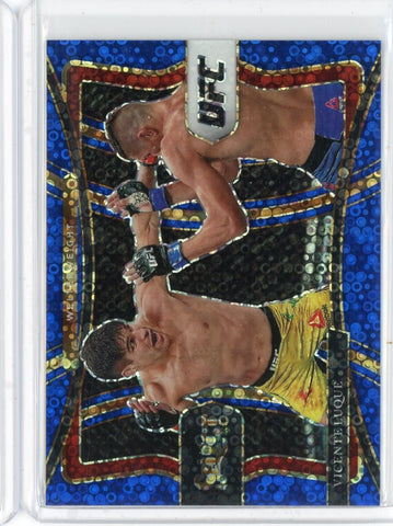 2021 Panini Select UFC Vincent Luque Premier Level Blue Disco Prizm Card #121