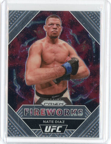 2021 Panini Prizm UFC Nate Diaz Fireworks Card #17