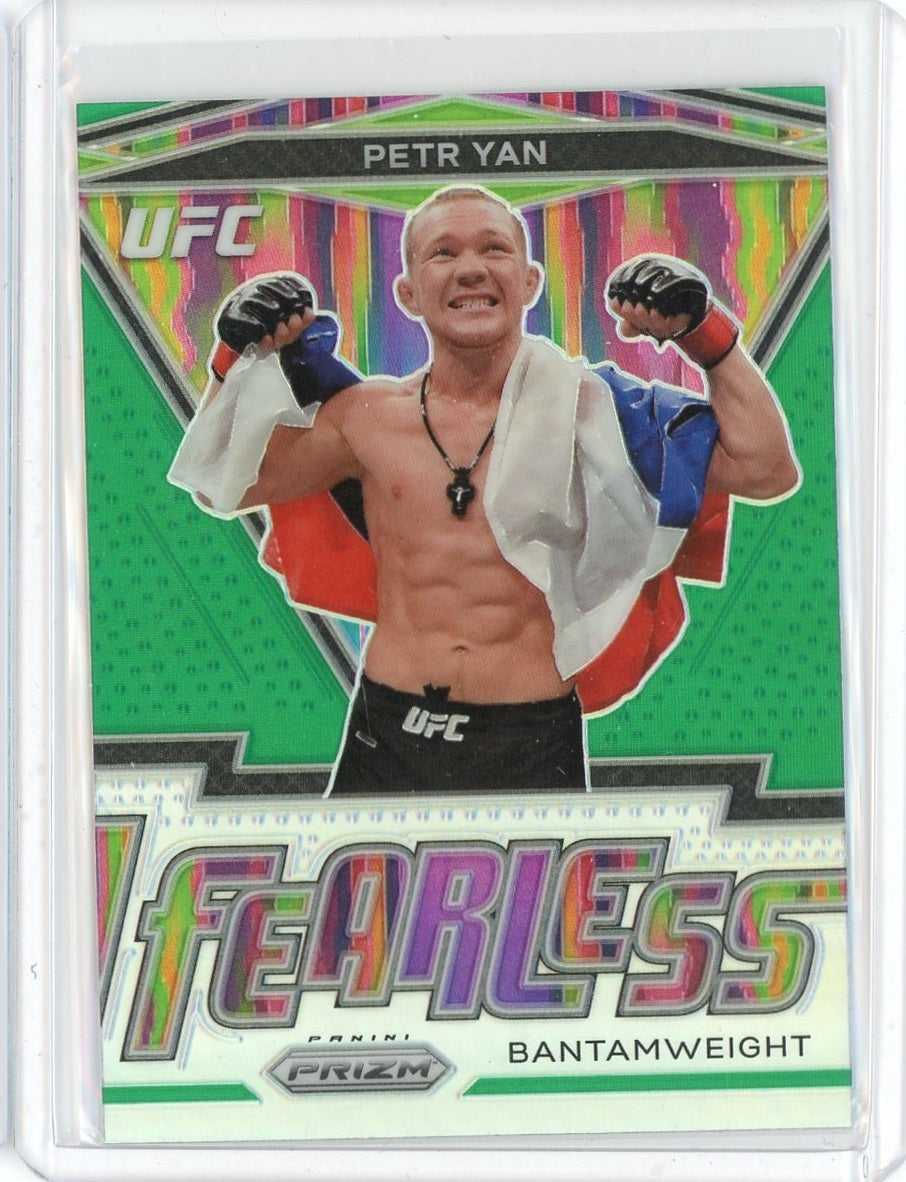 2021 Panini Prizm UFC Peter Yan Fearless Green Prizm Card #21