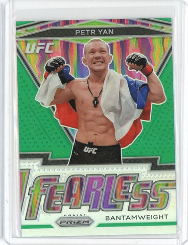 2021 Panini Prizm UFC Peter Yan Fearless Green Prizm Card #21