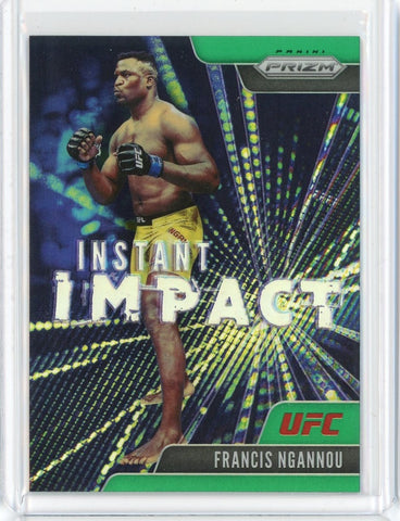 2021 Panini Prizm UFC Francis Ngannou Instant Impact Green Prizm Card #7