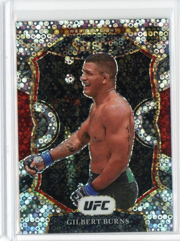 2021 Panini Select UFC Gilbert Burns Concourse Silver Disco Prizm RC Card #34