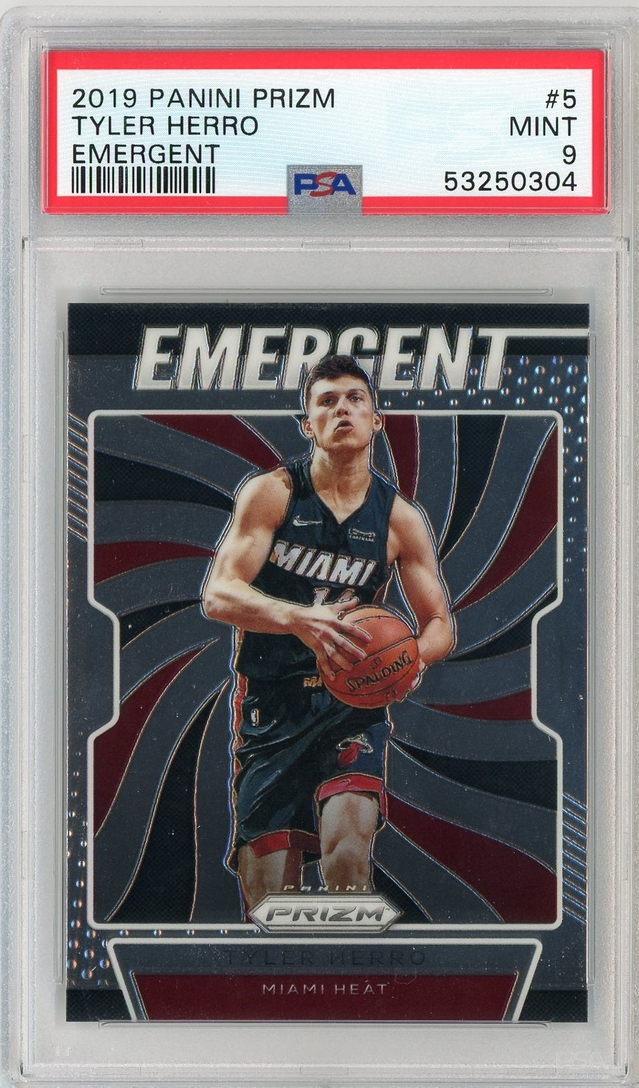 2019-20 Panini Prizm Tyler Herro Emergent Rookie Card #5 PSA 9 MINT