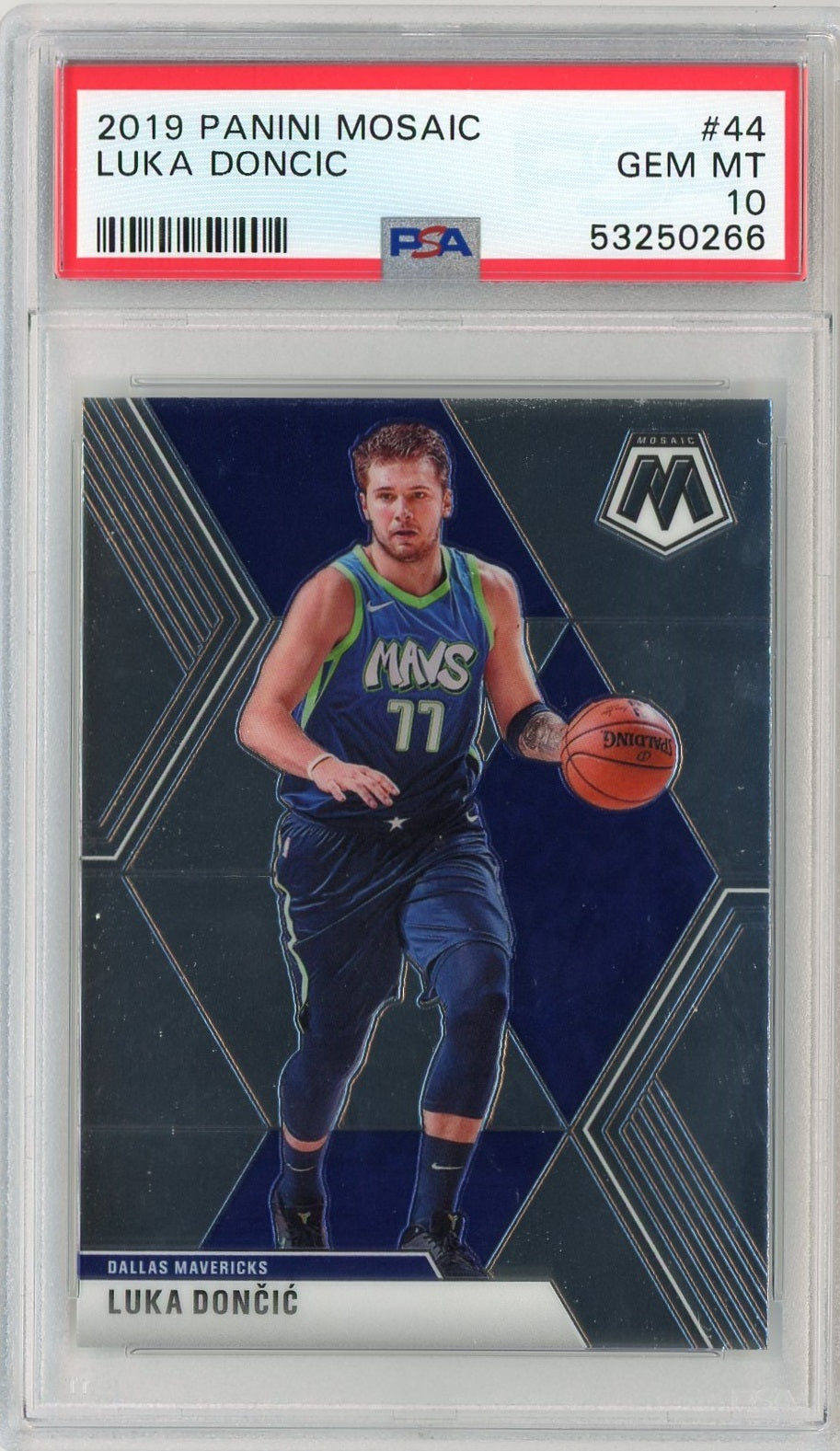 2019-20 Panini Mosaic Luka Doncic 2nd Year Card #44 PSA 10 GEM MINT