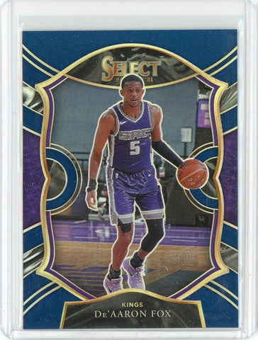 2020-21 Panini Select Basketball De'Aaron Fox Concourse Blue Prizm Card #32