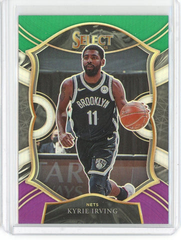 2020-21 Panini Select Basketball Kyrie Irving Concourse Green White Purple Prizm Card #42