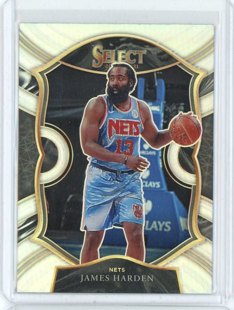 2020-21 Panini Select Basketball James Harden Concourse SIlver Prizm Card #12
