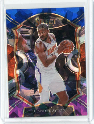 2020-21 Panini Select Basketball DeAndre Ayton Concourse Blue White Purple Cracked Ice Prizm Card #33