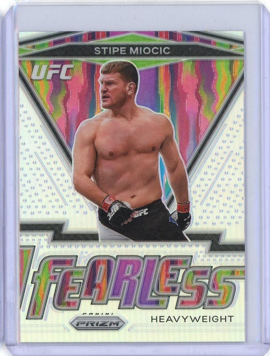 2021 Panini Prizm UFC Stipe Miocic Fearless Silver Prizm Card #11