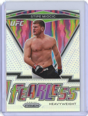 2021 Panini Prizm UFC Stipe Miocic Fearless Silver Prizm Card #11