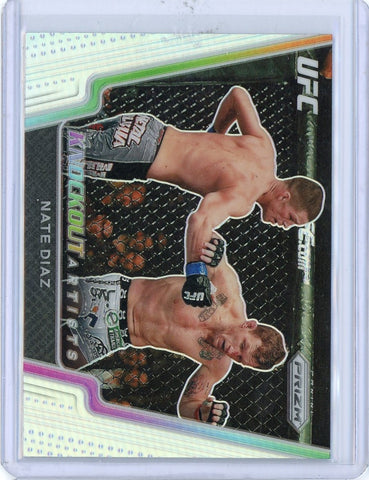 2021 Panini Prizm UFC Nate Diaz Knockout Artists Silver Prizm Card #5