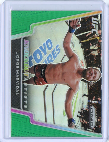 2021 Panini Prizm UFC Jorge Masvidal Knockout Artists Green Prizm Card #9