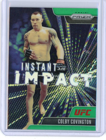 2021 Panini Prizm UFC Colby Covington Instant Impact Green Prizm Card #3