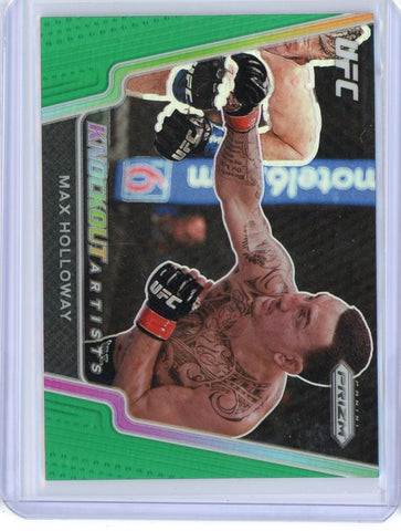 2021 Panini Prizm UFC Max Holloway Knockout Artists Green Prizm Card #12