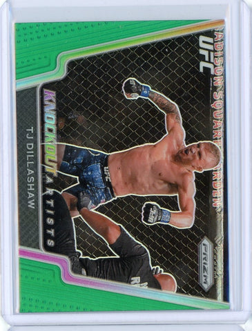 2021 Panini Prizm UFC Tj Dillashaw Knockout Artists Green Prizm Card #6