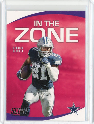 2020 Panini Score NFL Ezekiel Elliot In the Zone Card #IZ-EE