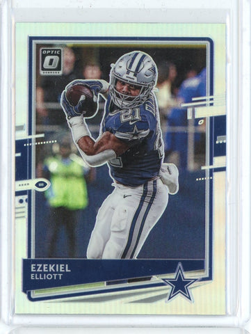 2020 Panini Donruss Optic NFL Ezekiel Elliot Silver Prizm Card #30