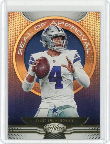 2019 Panini Certified NFL Dak Prescott Seal of Approval Card #SA-DP