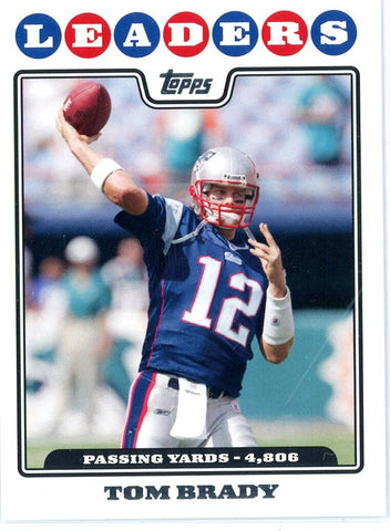2008 Topps NFL Tom Brady Leaders Card #286