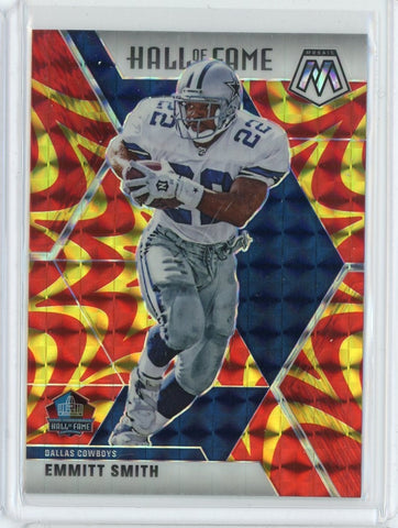 2020 Panini Mosaic NFL Emmitt Smith Hall of Fame Reactive Orange Prizm Card #288