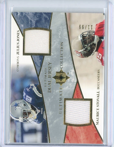 2006 Upper Deck NFL Julius Jones Maurice Stovall Dual Jersey Patch Card #UD-JS /99