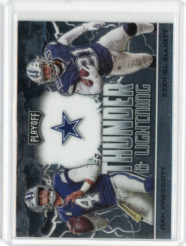 2020 Panini Playoff NFL Dak Prescott Ezekiell Elliot Thunder & Lighting Card #TL-3