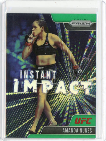 2021 Panini Prizm UFC Amada Nunes Instant Impact Green Prizm Card #24