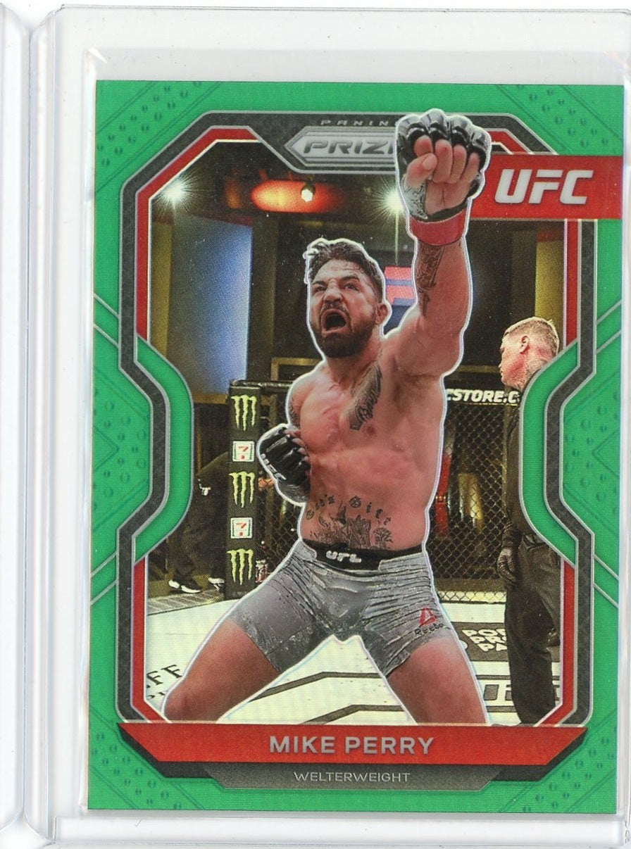 2021 Panini Prizm UFC Mike Perry Green Prizm Card #19