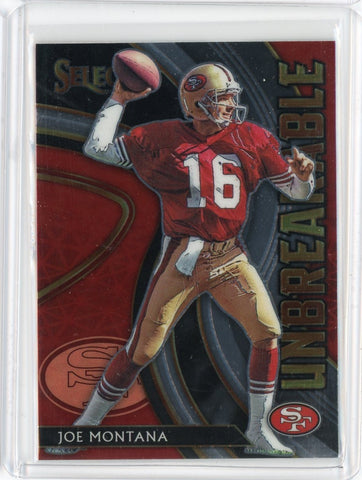 2020 Panini Select NFL Joe Montana Unbreakable Card #U7