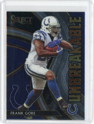 2020 Panini Select NFL Frank Gore Unbreakable Card #U23