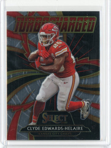 2020 Panini Select NFL Clyde Edwards-Helaire Turbocharged Card #T18